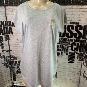 Ellos Gray Sense of Karma Graphic Cap Sleeve Top